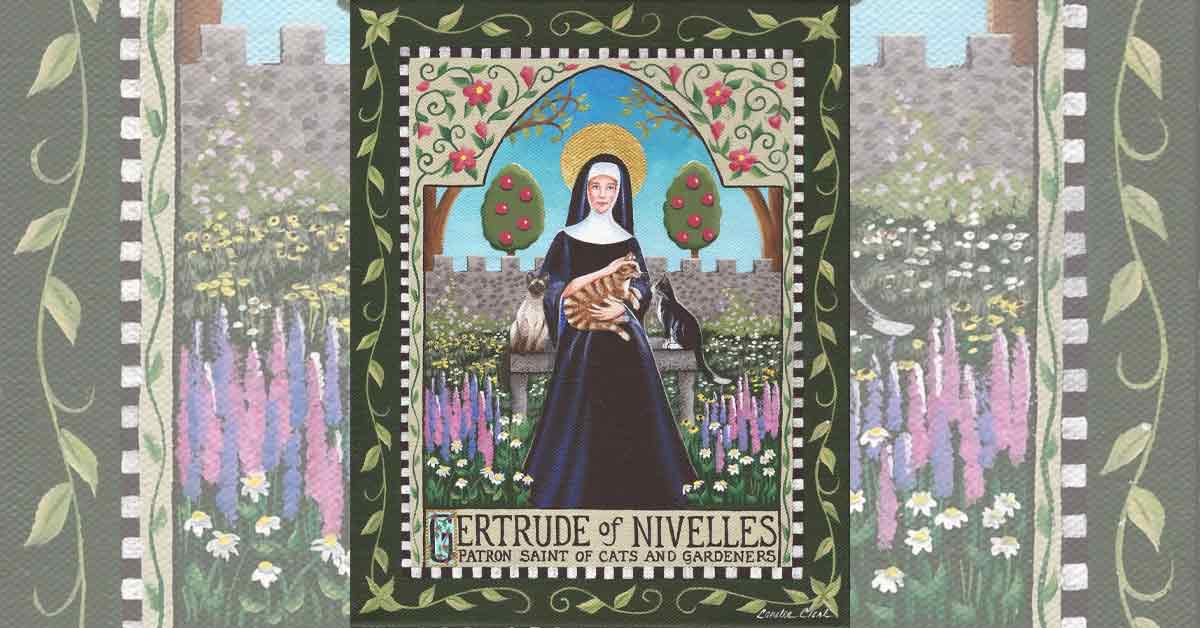 Il Santo del giorno 17 marzo: Santa Gertrude di Nivelles, protettrice dei gatti.